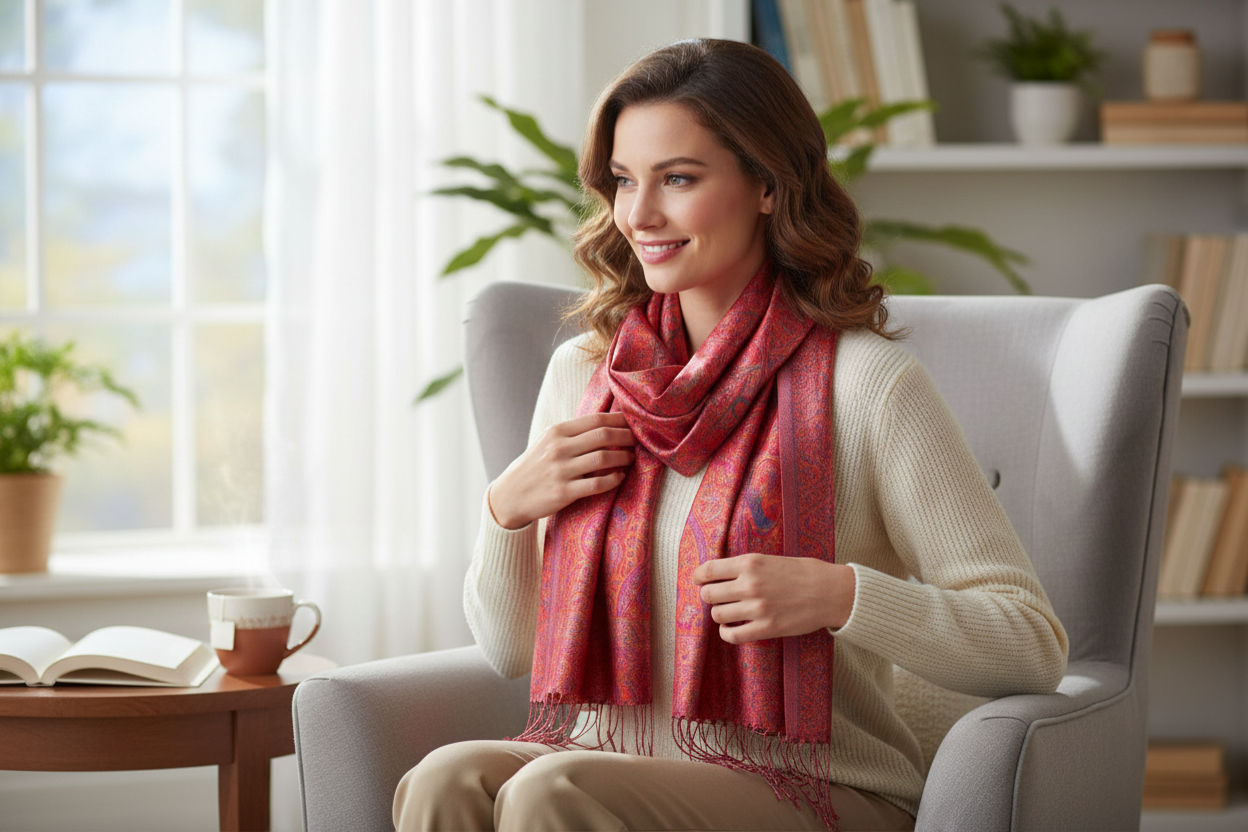 Traditional Contemporary Fusion Silk Shawl